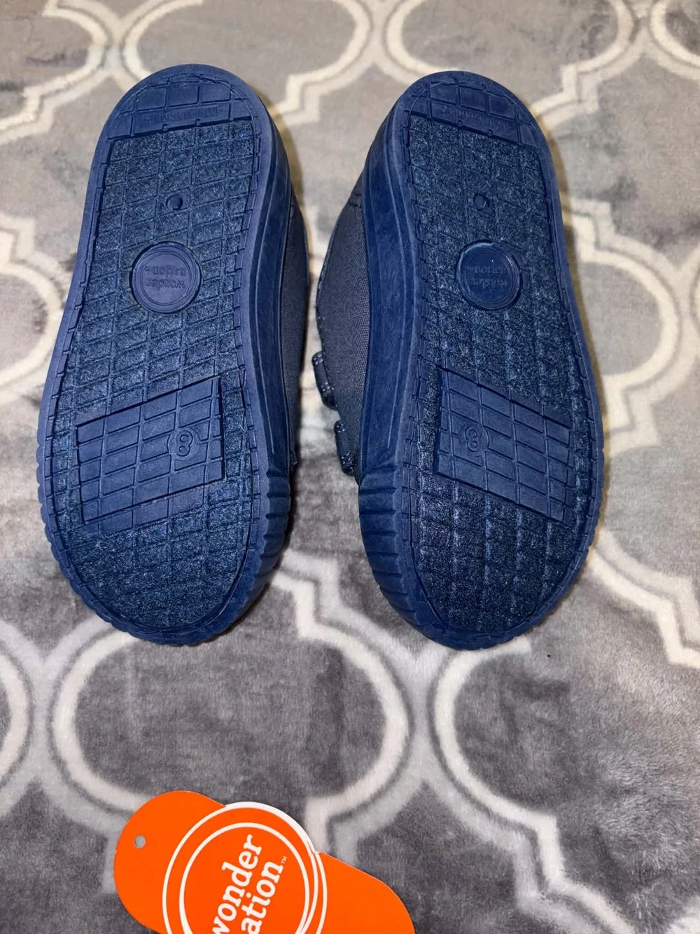 wonder nation Navy Canvas Velcro Sneakers with Printed Insole